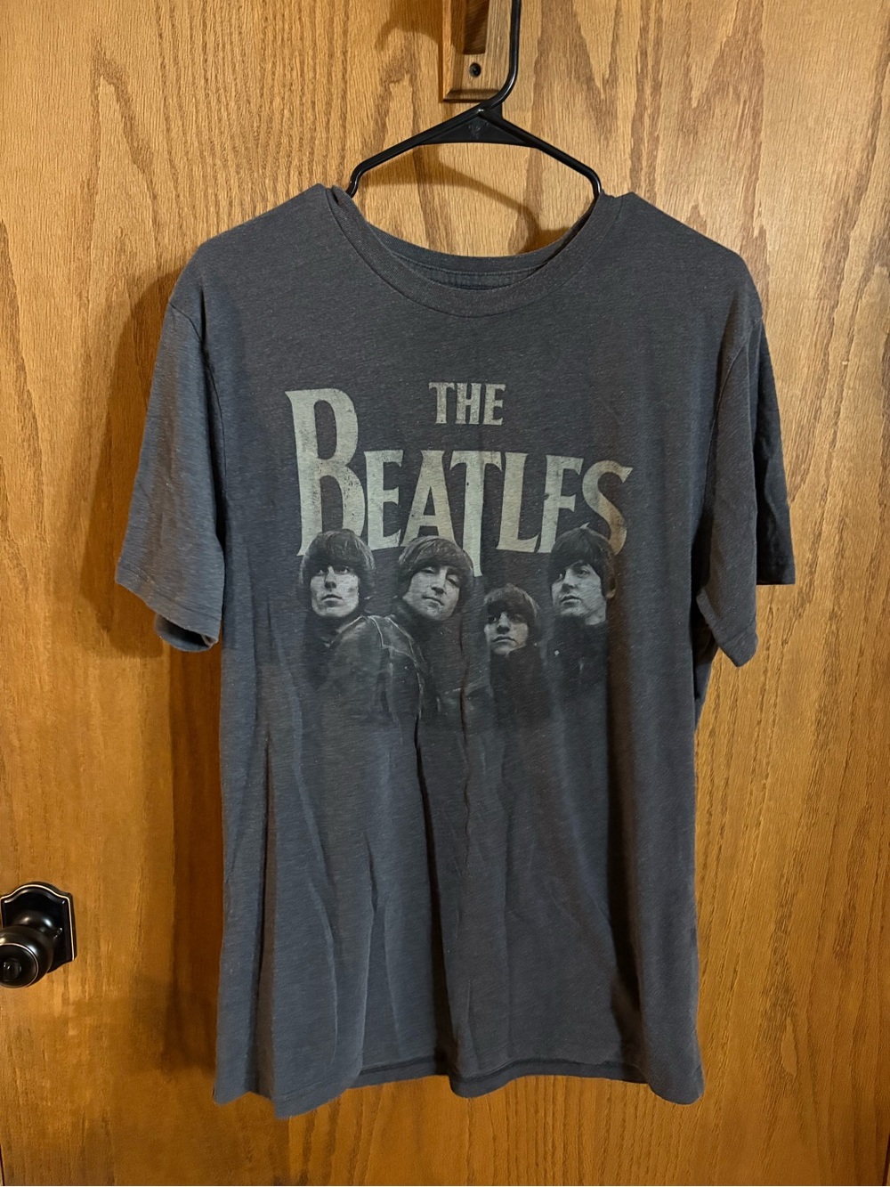 The Beatles Charcoal Band Tee with Portrait Graphic
